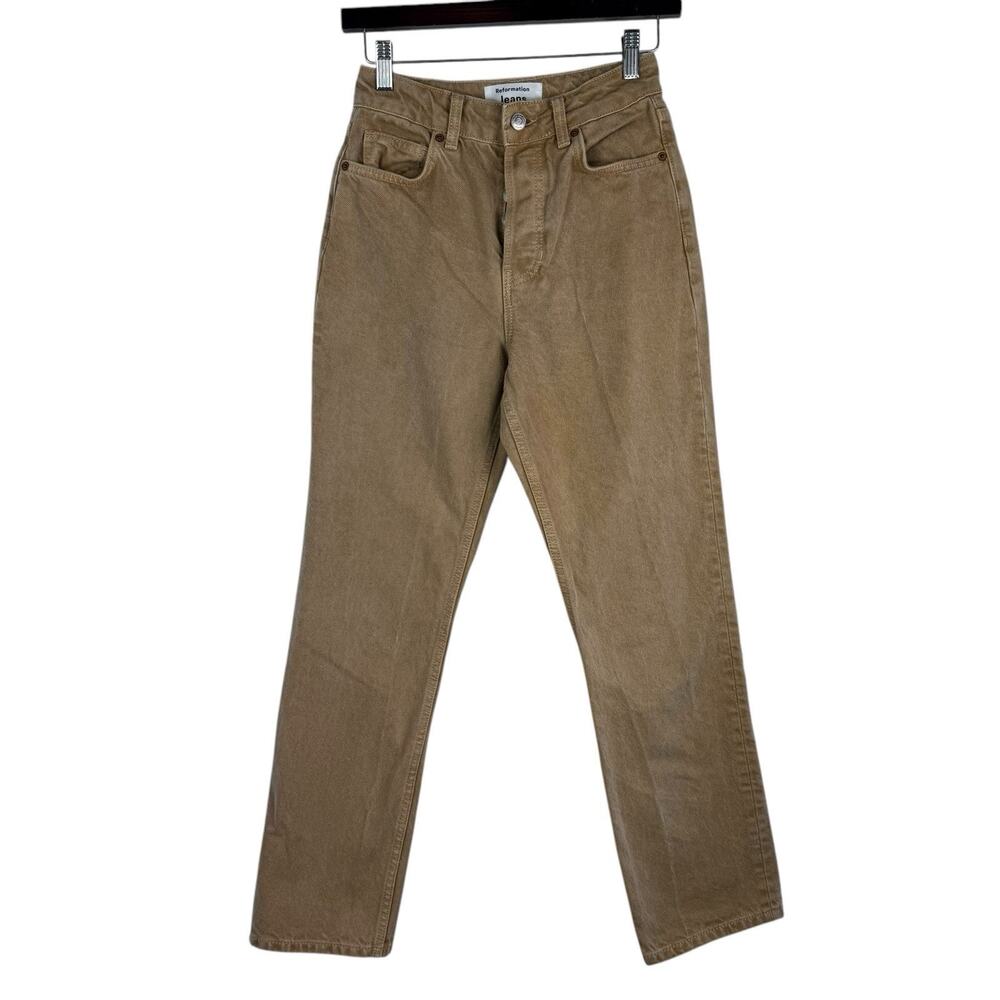 Reformation Jeans Women 24 (24x28) Cynthia High Rise Straight Brown Vtg Marzipan
